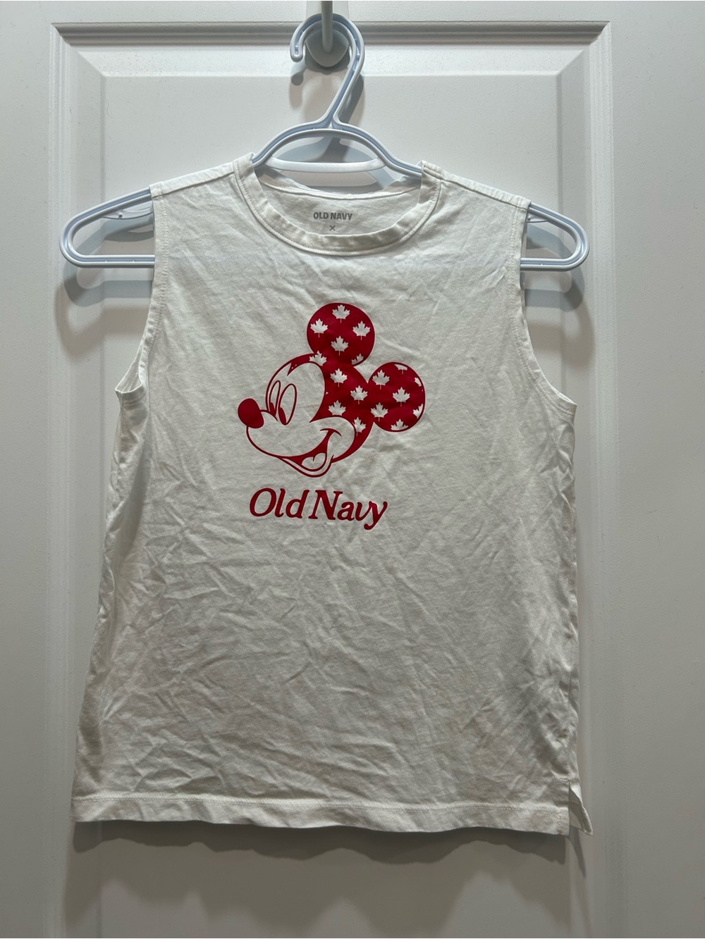 Old Navy White Tank with Red Mickey Mouse Print